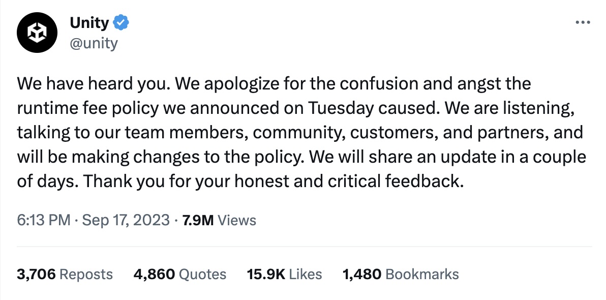 Twitter's apology from September 18