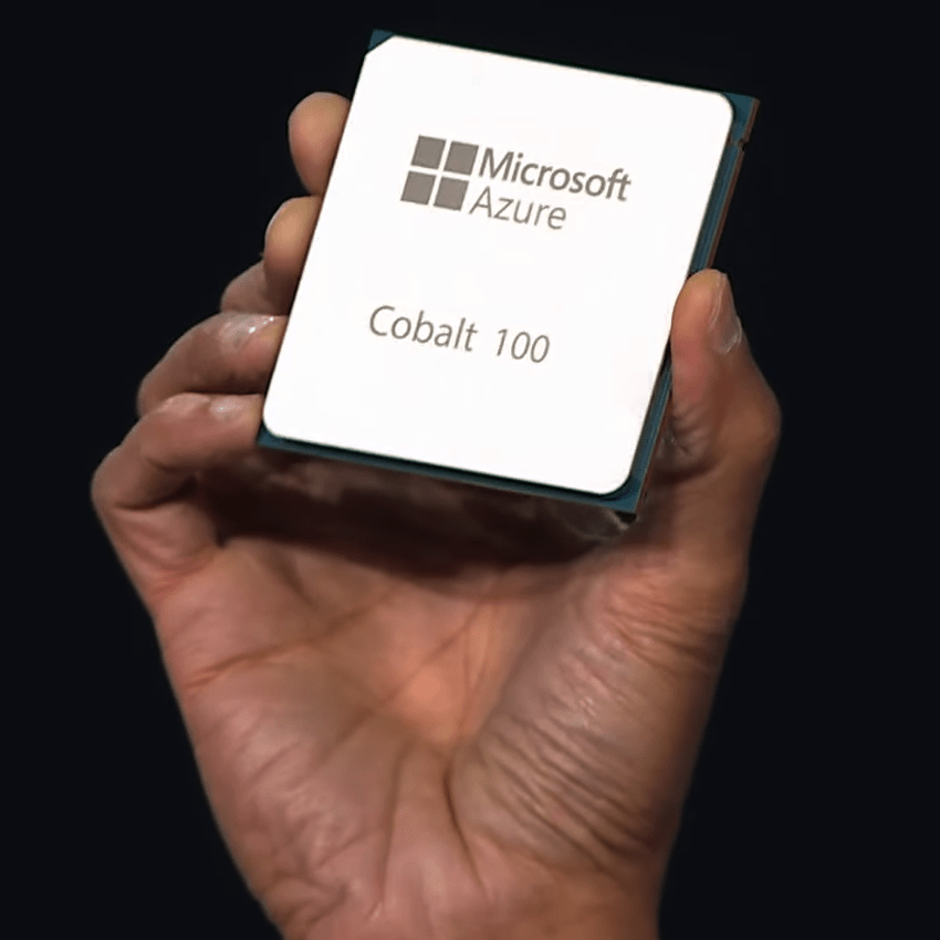 Satya Nadella holding the new Cobalt 100